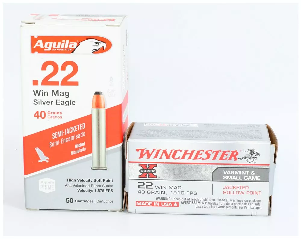 100 Rounds of .22 WMR Ammunition: Aguila Silver Eagle and Winchester Super-X