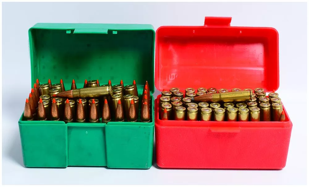100 Rounds .300 BLACKOUT Ammunition and Fired Casings in MTM Storage Boxes