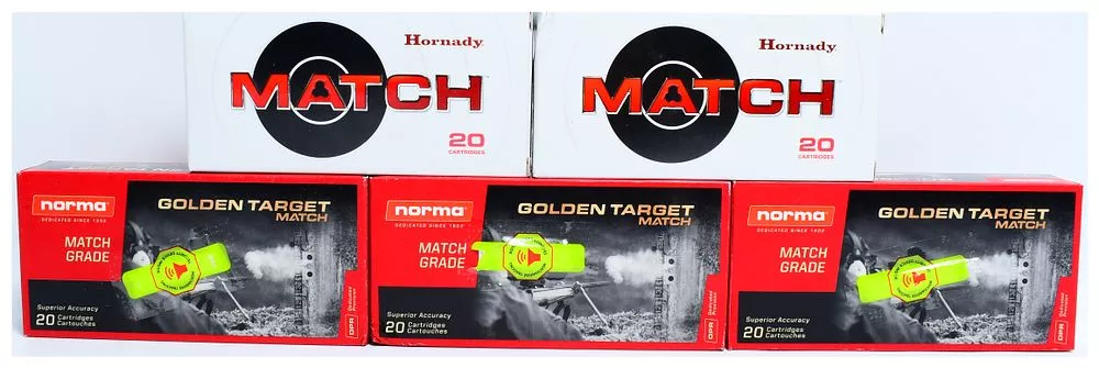 100 Rounds of 6.5 PRC Hornady 147 gr ELD Match and Norma 143 gr Golden Target Match Ammunition