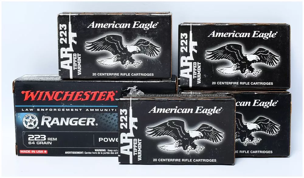100 Rounds of American Eagle and Winchester .223 Rem. Rifle Ammunition