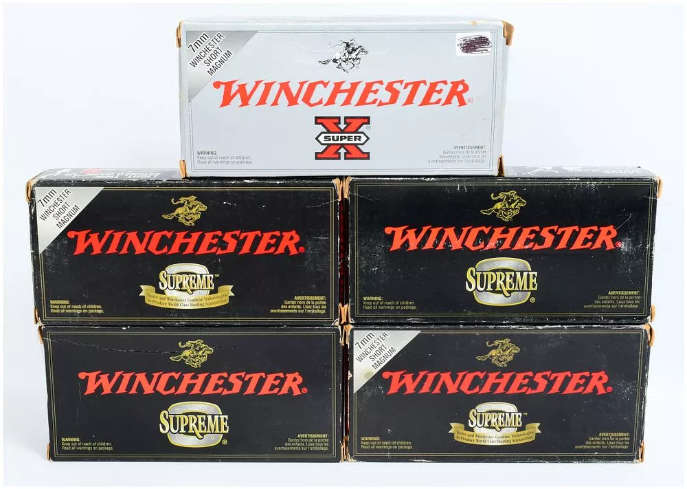 100 ROUNDS Winchester 7mm WSM Ammunition, Super X Power-Point and Supreme Series Ballistic Silvertip & Fail Safe