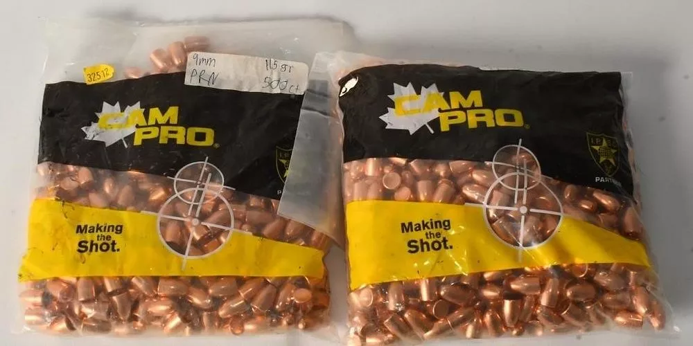 1000 Count Of Cam Pro 9mm Reloading Bullet Tips