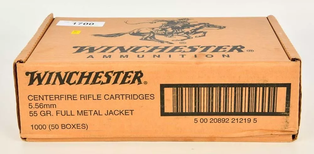 1000 Rd Case of Winchester 5.56mm FMJ Ammo