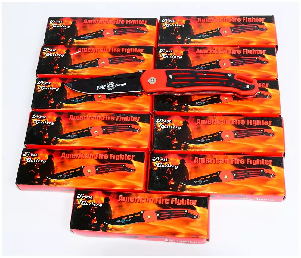 11 Frost Cutlery 'American Fire Fighter' Folding Knives