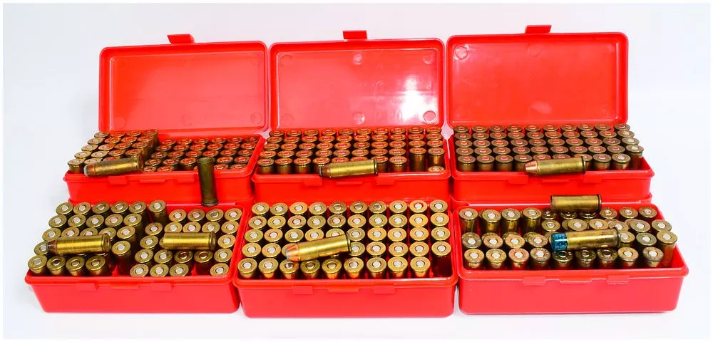 224 Rounds of Mixed Head Stamped Remanufactured Ammunition in Three MTM Case-Gard P503829 Storage Boxes