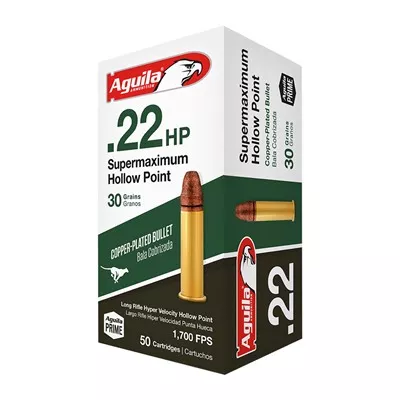22LR 30GR Supermaximum Copper Plated Hollow Point - 50 Rounds