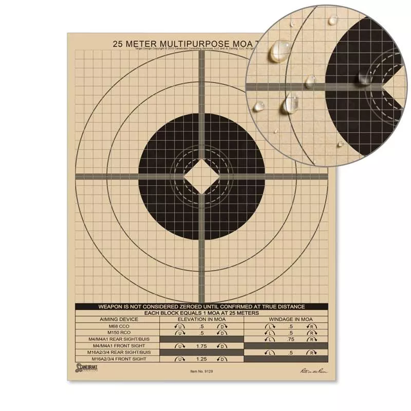 25 Meter Multipurpose Zeroing Target – Moa Adjustment