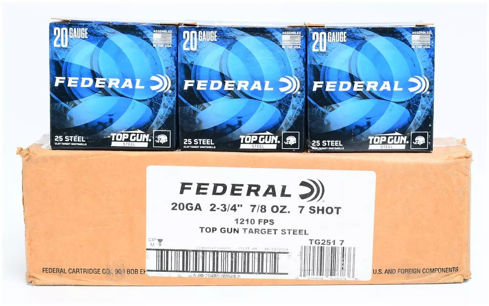 250 Rounds Federal Top Gun Target Steel 20 Gauge Shotgun Ammunition