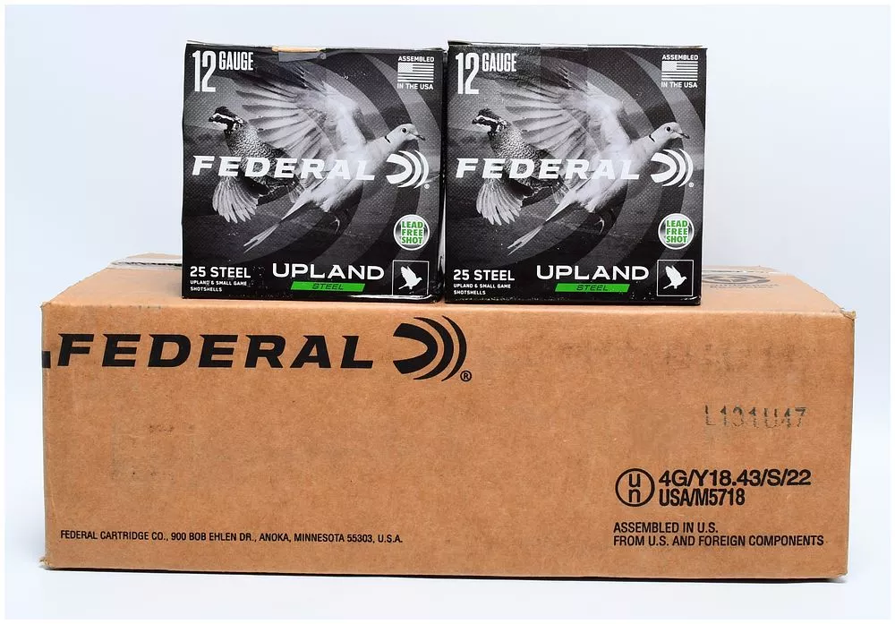 250 Rounds Federal Upland Steel 12 Gauge Shotshells