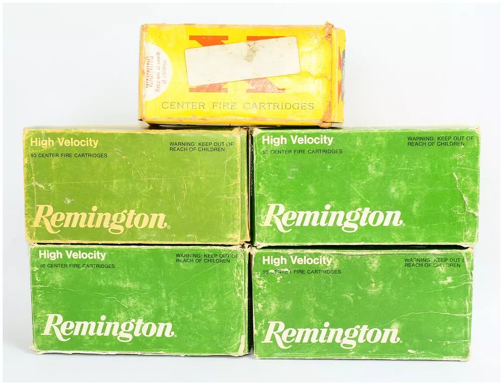 250 Rounds of Remanufactured Mixed Head Stamped Center Fire Ammunition, with Remington High Velocity Boxes