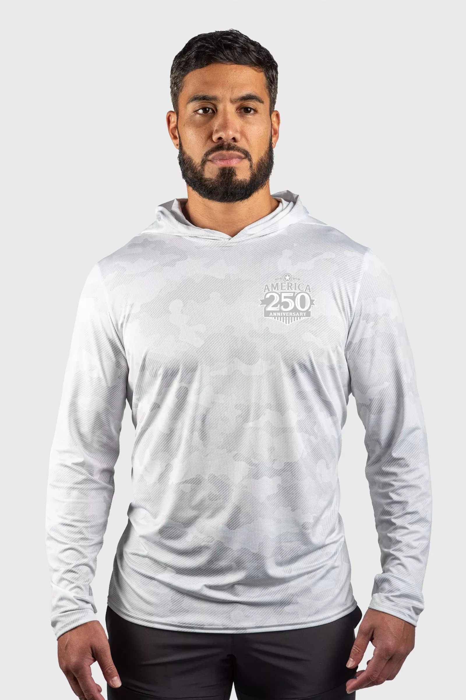 250th Mesh White Out Hoodie