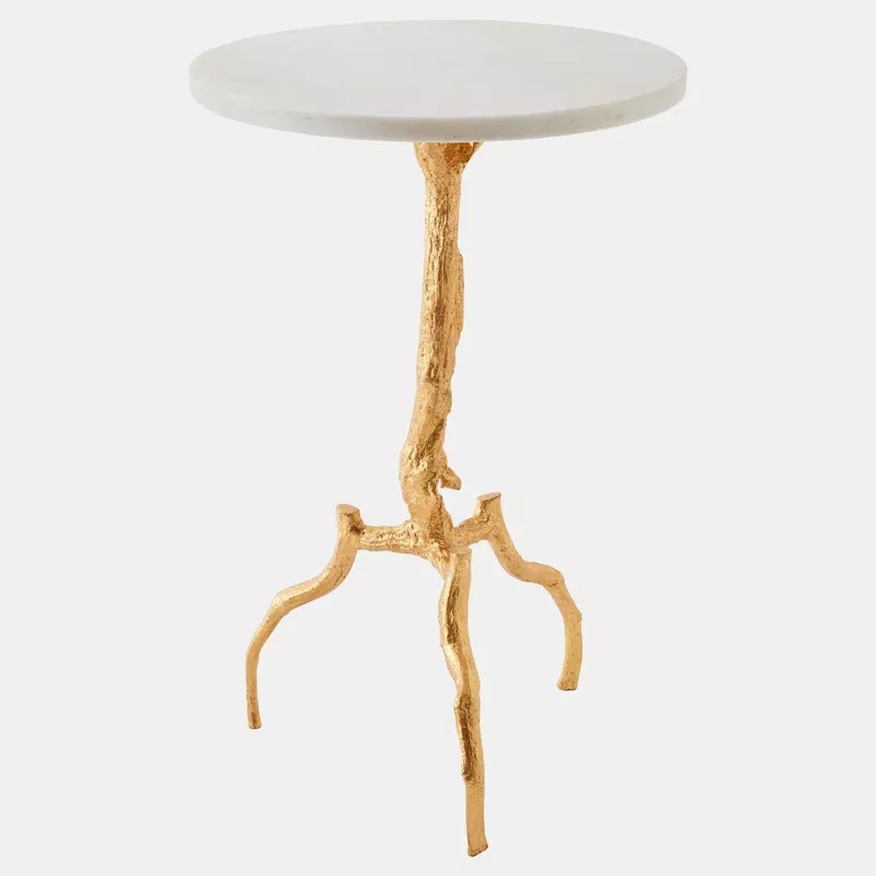 3 legged twig table gold leaf