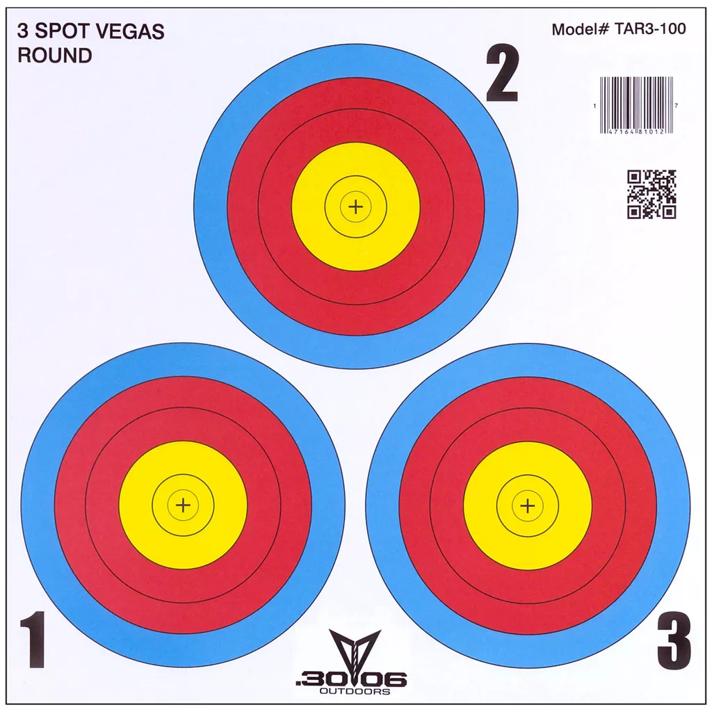 30-06 Paper Targets 3 Spot Vegas - 100 Pack