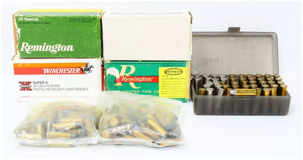 300+ ROUNDS, MIXED HEAD STAMPED AMMUNITION: A Collection of .38 Special Centerfire Ammunition, including Remington, Winchester, and Speer