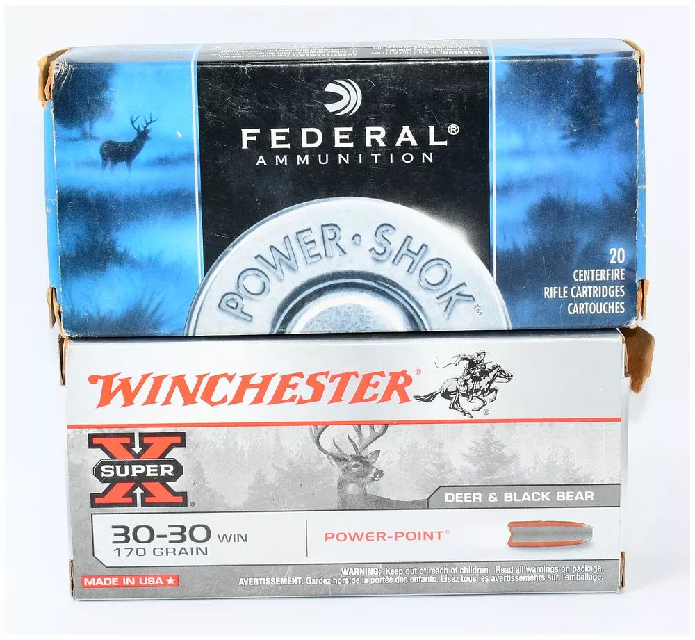 33 Rounds of Federal Power-Shok and Winchester Super-X Power-Point .30-30 Winchester Ammunition