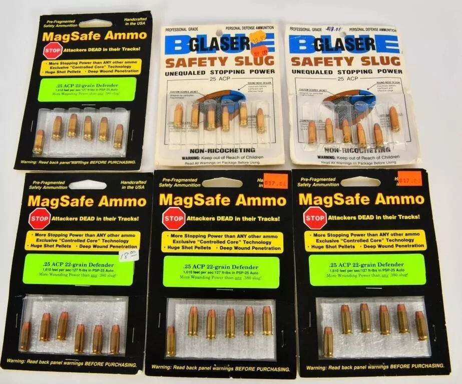 36 Rounds Of .25 ACP Safety Slugs & Magsafe Ammo