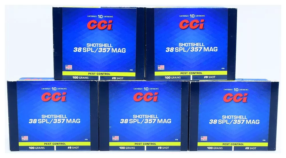 50 Rounds CCI Shotshell .38 Special/.357 Magnum Pest Control 100 Grain #9 Shot Ammunition
