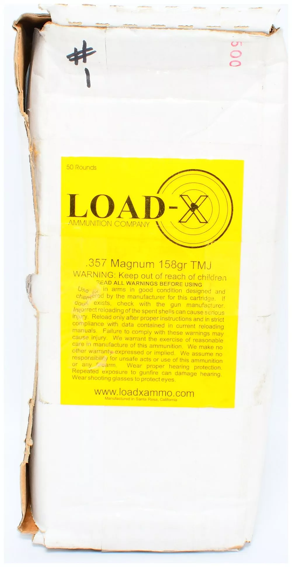 500 Rounds Load-X Ammunition Company .357 Magnum 158gr TMJ Remanufactured Ammunition