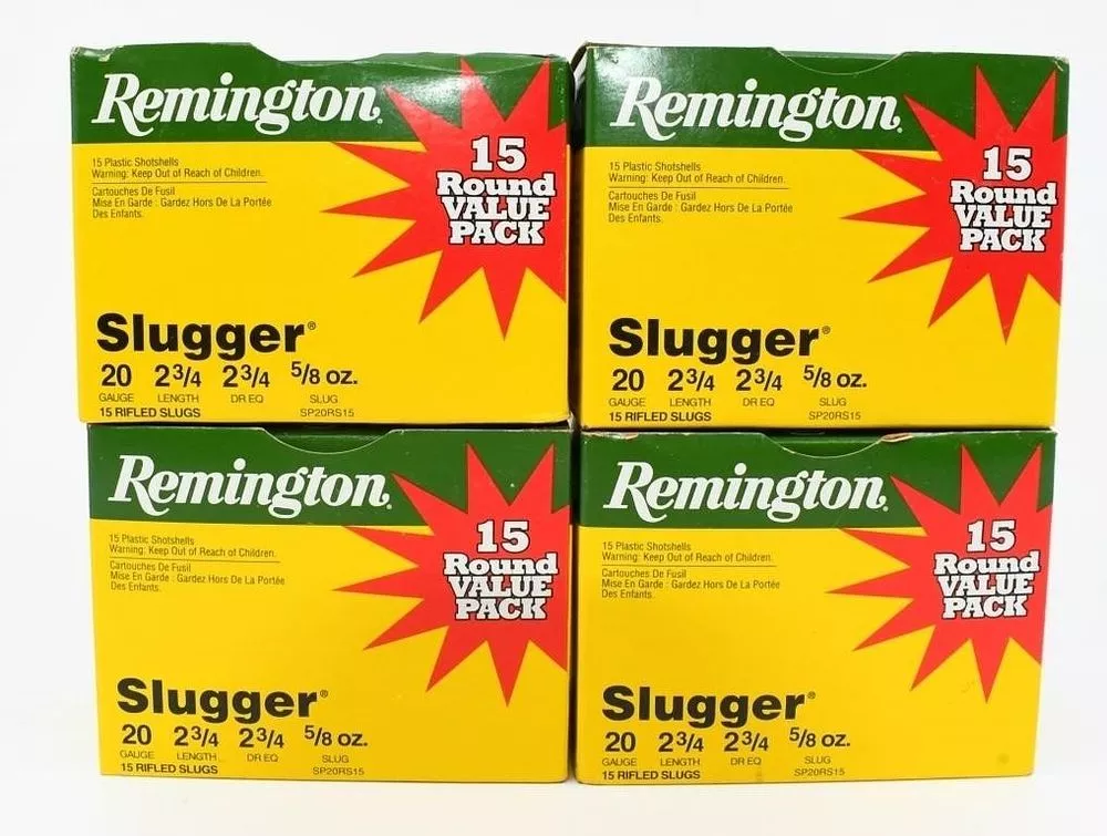 60 Rounds of Remington 20 Ga Slugger Shotshells
