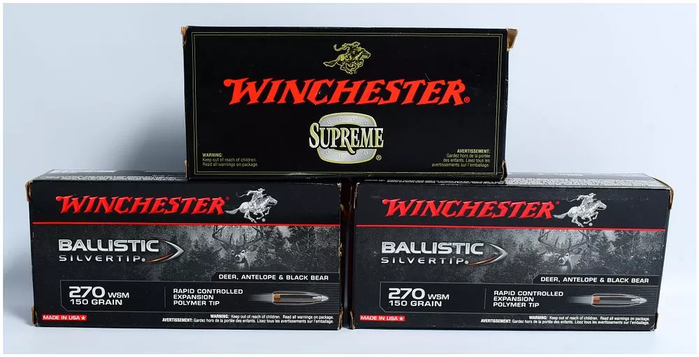 60 Rounds Winchester Ballistic Silvertip .270 WSM 150 Grain Rifle Ammunition