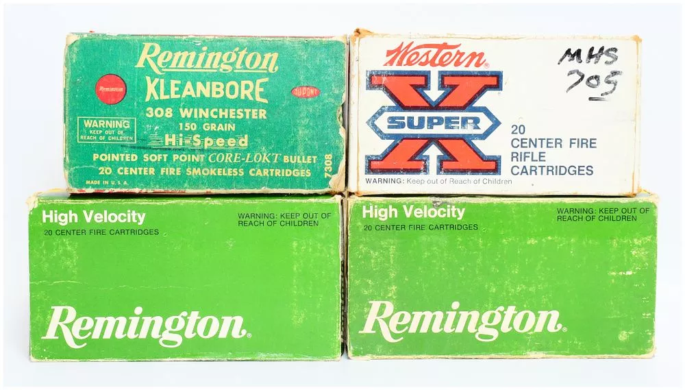 65 Rounds of Mixed Head Stamped Remanufactured .308 Winchester Ammunition, including Remington and Western Boxes