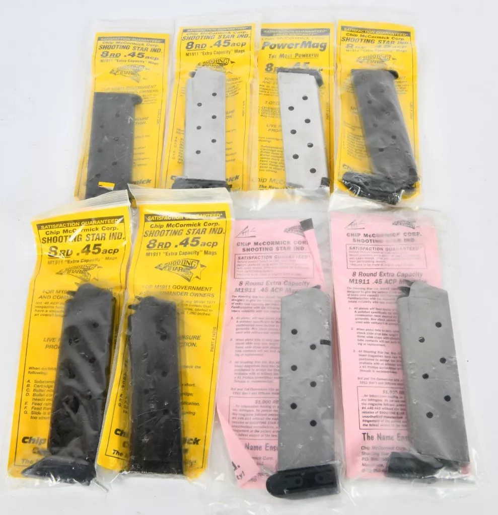 (8) various Chip McCormick 8 rd Mags NIP M1911