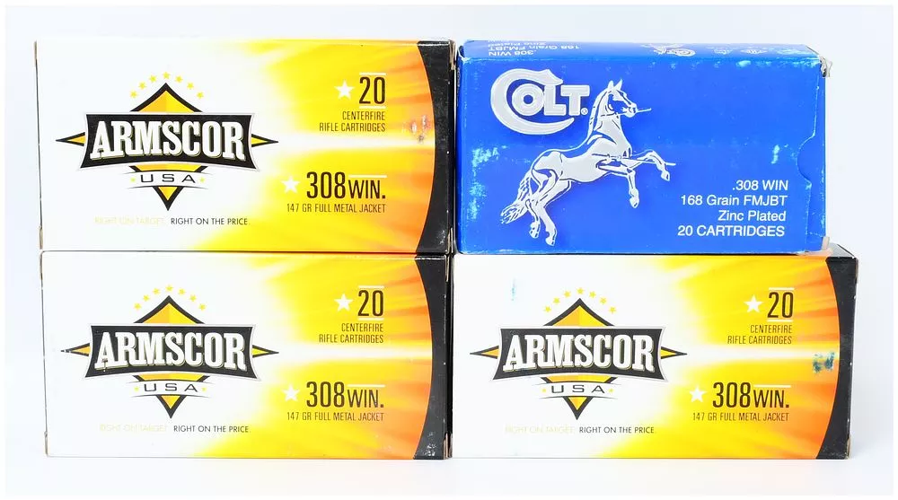 80 Rounds of .308 WIN. Rifle Ammunition by Armscor USA and Colt