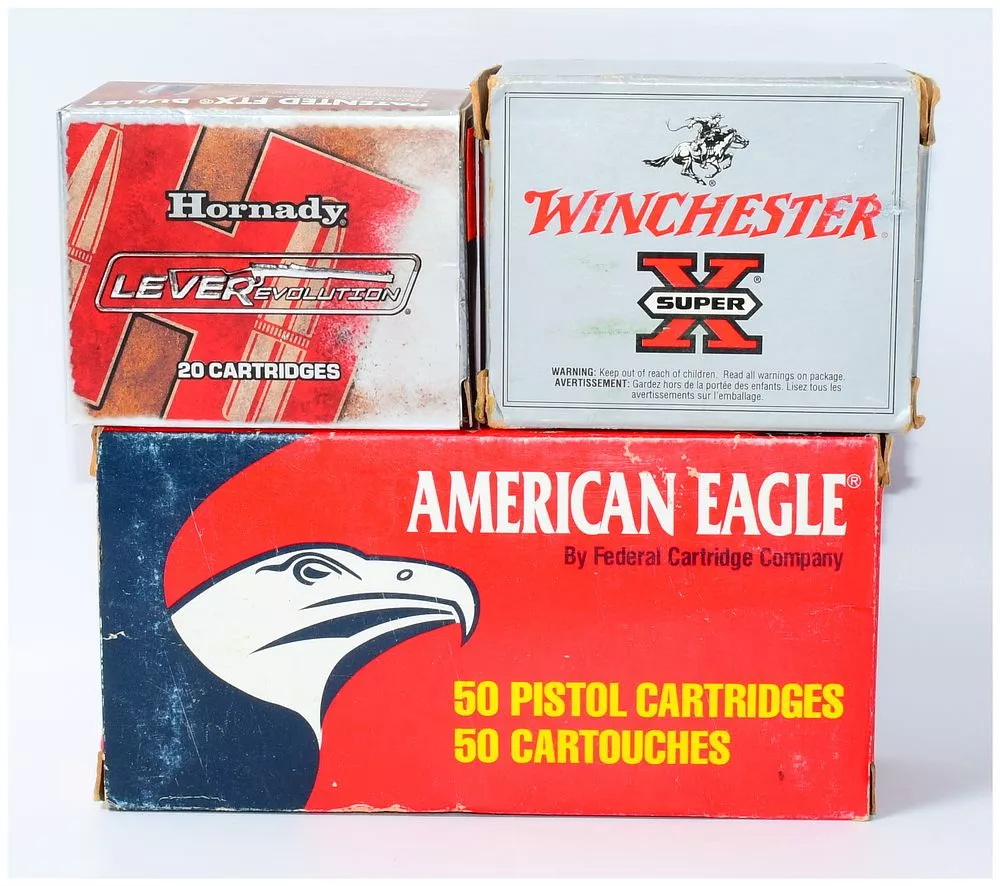 86 Rounds of .44 Rem Magnum Ammunition: American Eagle 240gr JHP, Hornady LeverEvolution 225gr FTX, and Winchester Super-X 210gr Silvertip HP