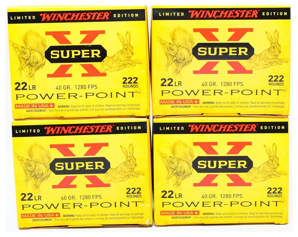 888 Rounds of Winchester Super-X 22 Long Rifle Power-Point 40 Grain Ammunition, Limited Edition