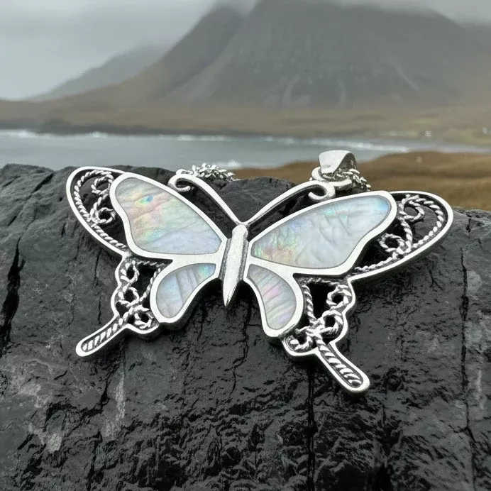 Adeliza Butterfly Necklace in Sterling Silver