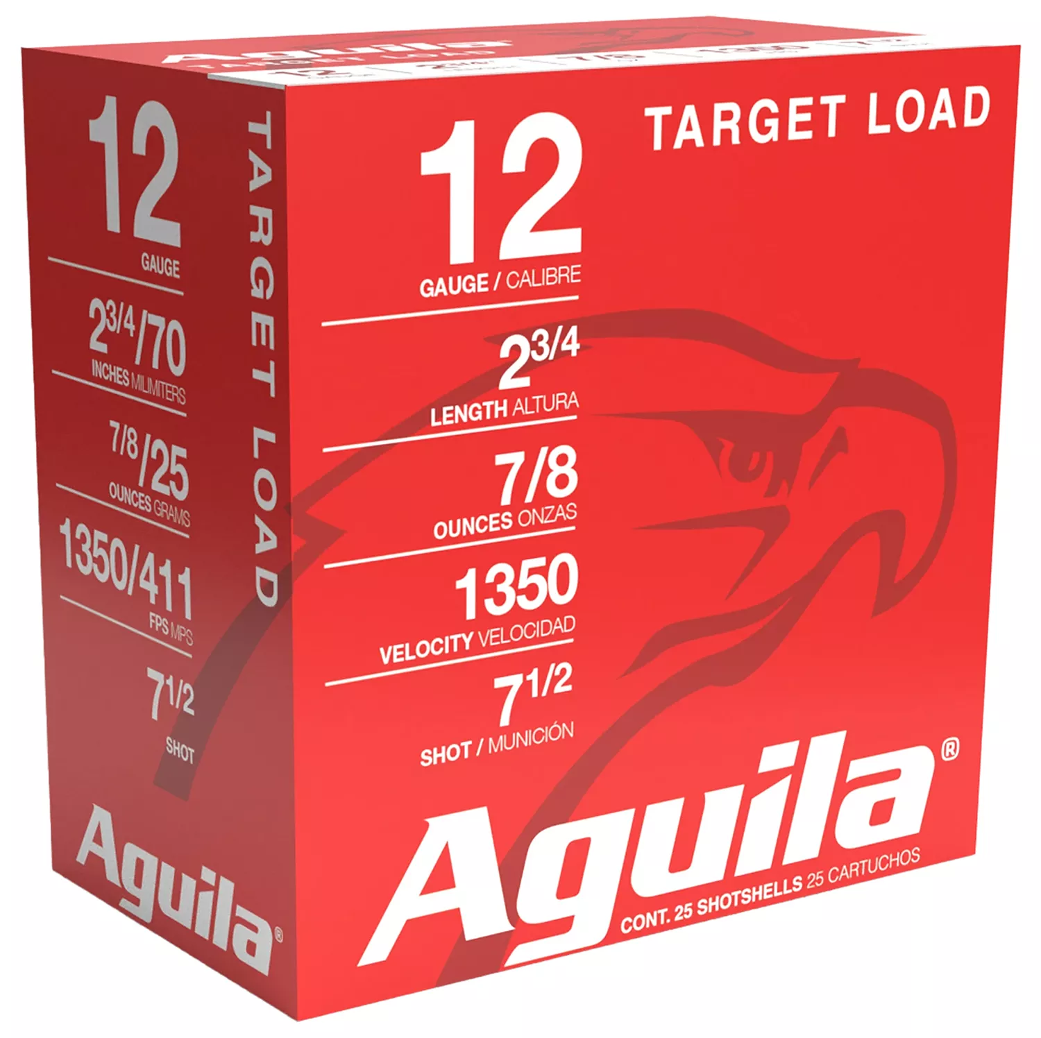 Aguila 12Ga Target Load 2.75" 7/8oz 7.5 Shot - 25 Rounds 640420002590