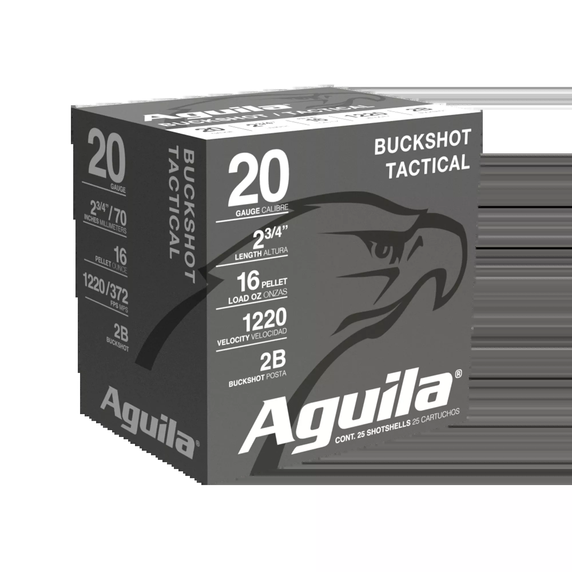 AGUILA 20GA 2-3/4" 2B Buckshot 16 Pellet - 25rd Box 640420002446