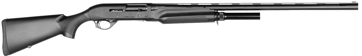 AKSA Arms S2 12 Gauge Semi-Automatic Shotgun, 3" Chamber, 5+1 Capacity, 28" Barrel, Chrome Plated 7075-T6 Aluminum Receiver, Black Synthetic Stock 810065120601