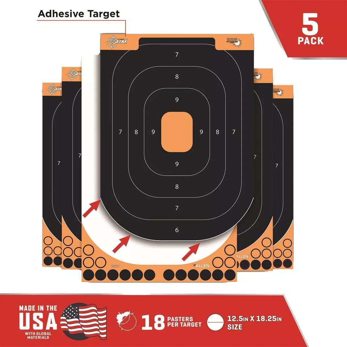 Allen Adhesive Splash Handgun Training Target - 5 Pack