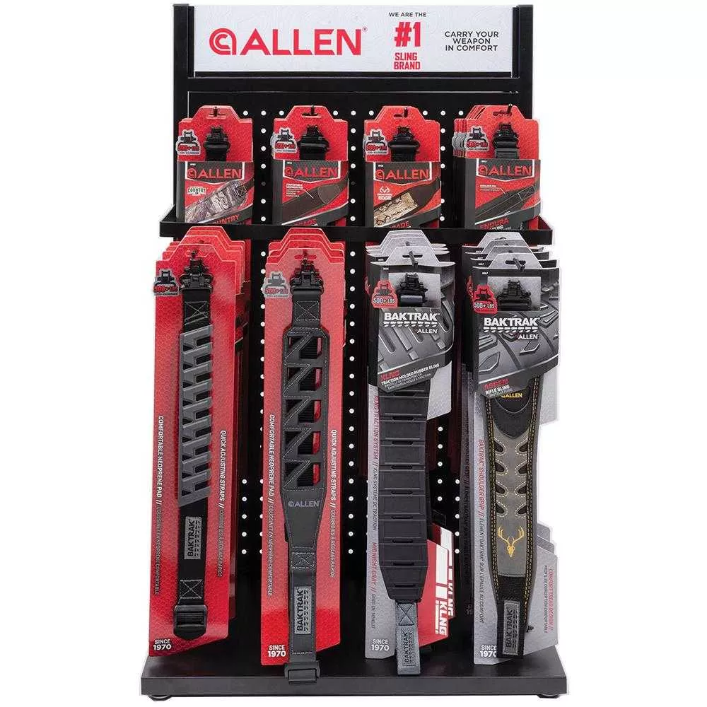 Allen Sling Display with 48 Slings in 6 Styles
