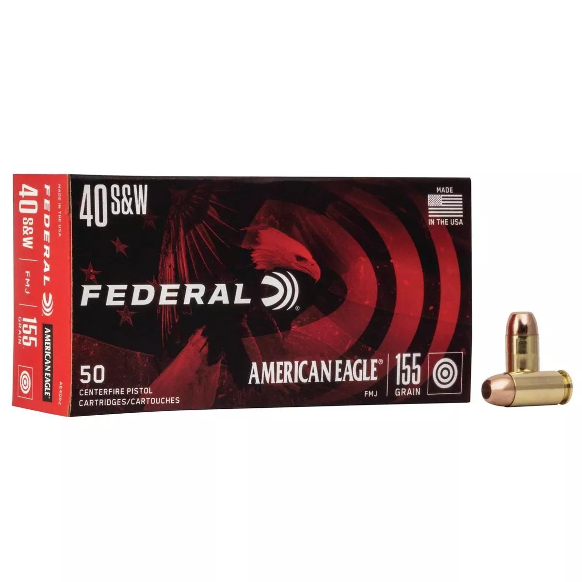 American Eagle .40 S&W Handgun Ammunition - 155 gr FMJ