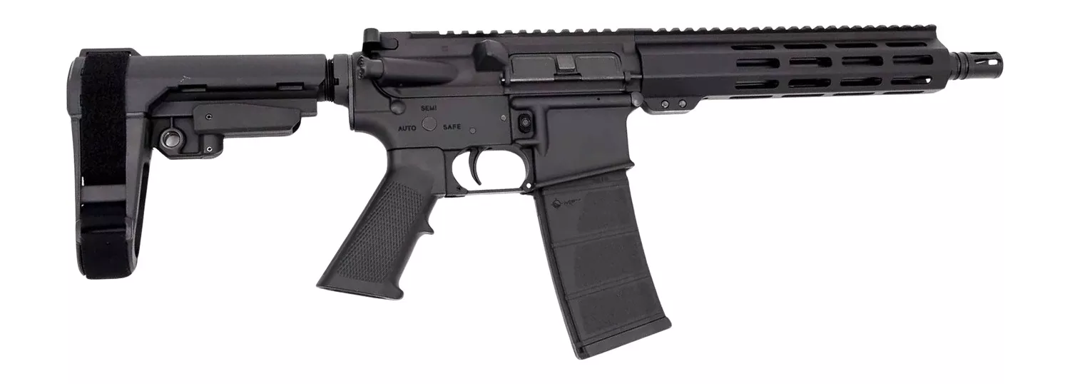 Andro Corp Industries 30010HB ACI-15 Halo 300 Blackout 30+1 10" Black Nitride Threaded Barrel, Black Anodized Aluminum Receiver w/Picatinny Rail, M-LOK Handguard, Black Polymer SBA3 Pistol Brace, A2 G