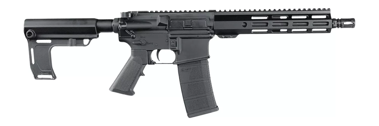 Andro Corp Industries 30010HBMPS ACI-15 Halo 300 Blackout 30+1 10" Black Nitride Threaded Barrel, Black Anodized Aluminum Receiver w/Picatinny Rail, M-LOK Handguard, Black Polymer SBA3 Pistol Brace, A