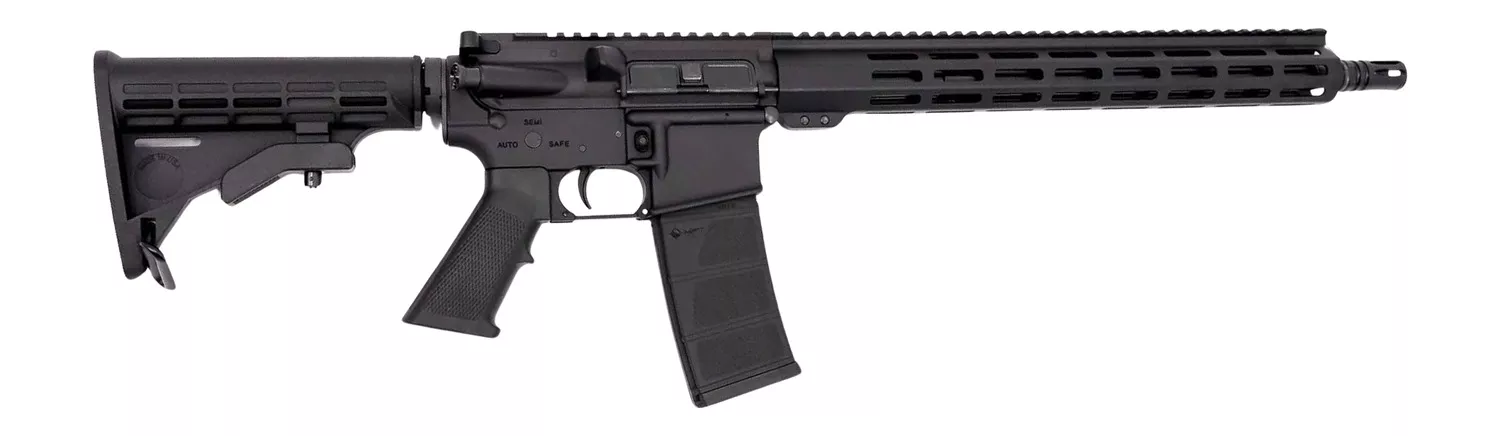 Andro Corp Industries 30016BB ACI-15 Bravo 300 Blackout 30+1 16" Black Nitride Threaded Barrel, Black Anodized Aluminum Receiver w/Picatinny Rail, M-LOK Handguard, M4 Black Polymer Stock, Black A2 Gri