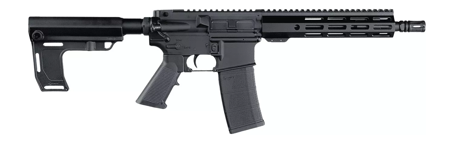 Andro Corp Industries 556103HBMPS ACI-15 Halo 5.56 NATO 30+1 10.30" Black Nitride Threaded Barrel, Black Anodized Aluminum Receiver w/Picatinny Rail, Black Polymer SBA3 Pistol Brace, A2 Grip, Ambidext