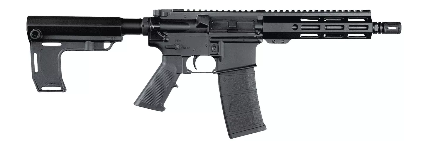Andro Corp Industries 5568CBMPS ACI-15 CQB 5.56 NATO 30+1 8" Black Nitride Threaded Barrel, Black Anodized Aluminum Receiver w/Picatinny Rail, M-LOK Handguard, Black Polymer SBA3 Pistol Brace, A2 Grip
