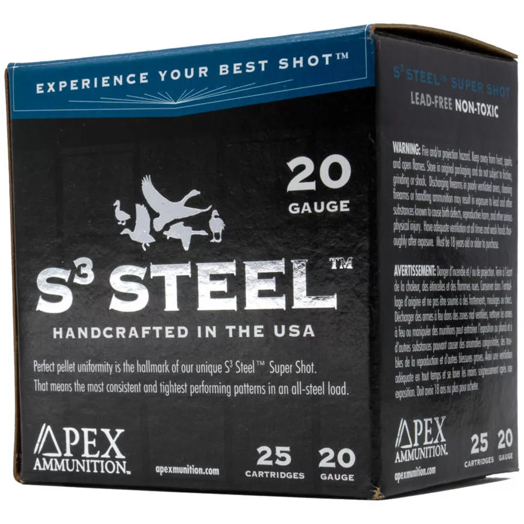 Apex Waterfowl S3 Steel Shotgun Ammo 20 ga 3