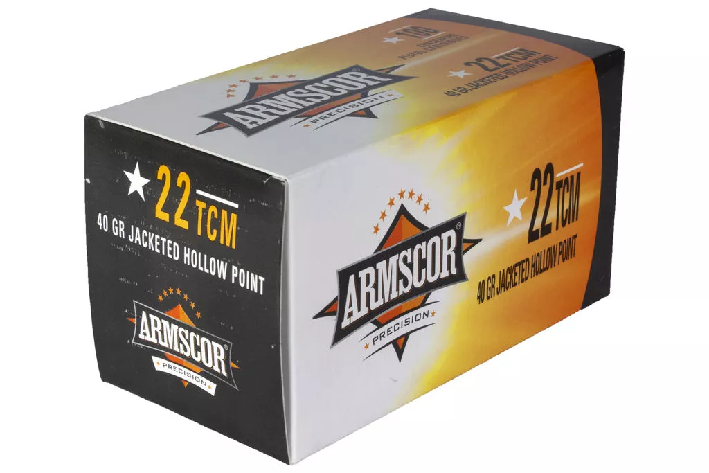 Armscor 22TCM 40GR JHP Handgun Ammunition - 100RD