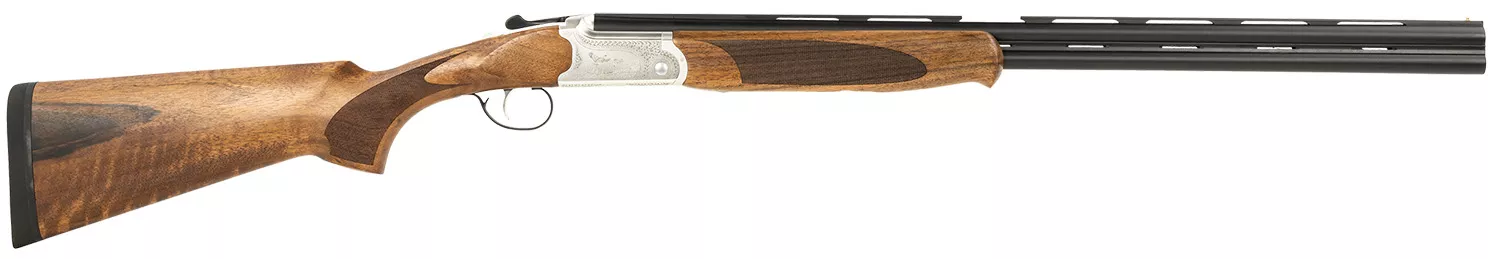 ATI Cavalry 28 Gauge Break Open Shotgun, 2.75" Chamber, 2-Round Capacity, 26" Matte Blued Over/Under Vent Rib Barrel, Silver Engraved Aluminum Receiver, Oiled Turkish Walnut Stock 810113111018