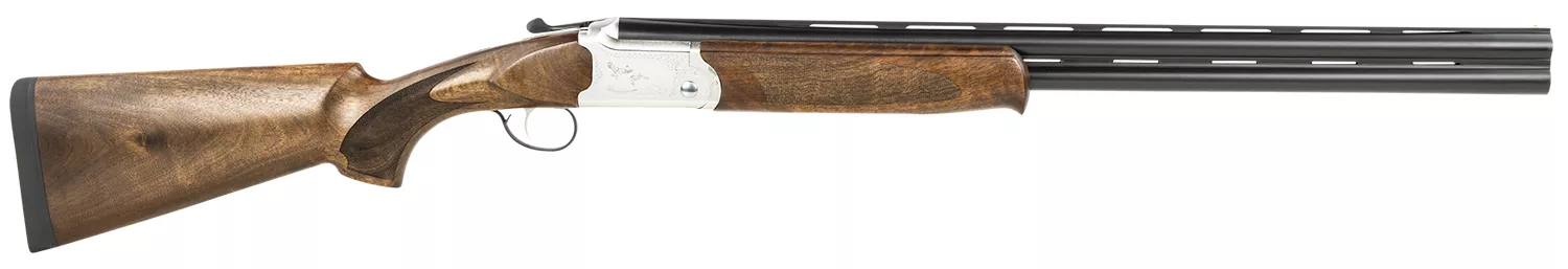 ATI Cavalry SVE 12 Gauge Over-Under Shotgun - 26" Blued Barrel, Silver Engraved Finish, Oiled Turkish Walnut Stock, Ejector, 5 Chokes 819644027263