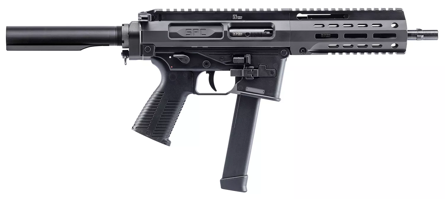 B&T Firearms 500003AB SPC9 9mm Luger 33+1 9.10", Black, Buffer Tube Stock, Polymer Grip (OEM Mag)