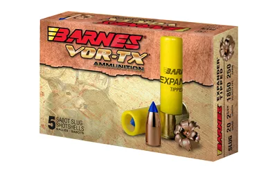 Barnes VOR-TX 20GA Slug Ammunition - 250GR 5/Box