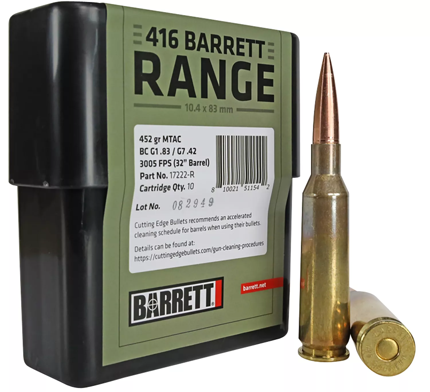 Barrett 17222R Range 416Barrett 450gr MTAC 10/Box