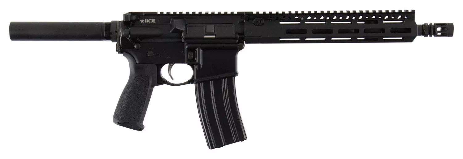 BCM RECCE-11 MCMR 5.56 NATO Handgun - 30+1 Capacity, 11.5" Steel Barrel, Anodized Aluminum Receiver, Hard Coat Buffer Tube Stock, Bravo Mod 3 Grip, Ambidextrous Safety 812526021779