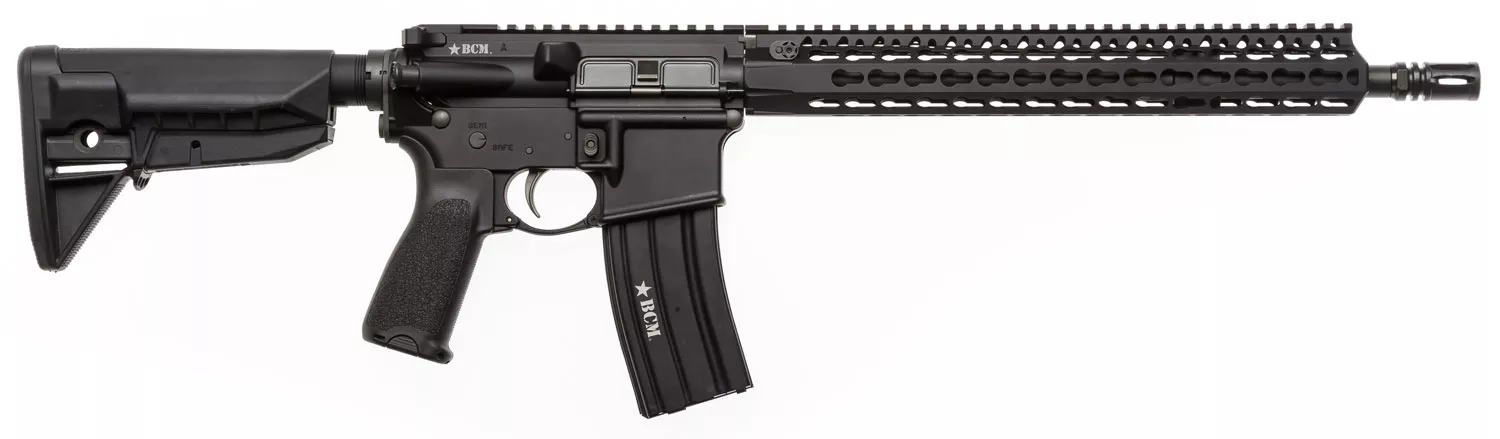 BCM RECCE-14 KMR-A AR Rifle .223 Rem/5.56 NATO 30+1 Round, 14.5" Chrome-Lined Barrel, Mod 1 Compensator, 7075-T6 Aluminum Receiver, Synthetic 6-Position Stock, Ambidextrous Safety 812526020505